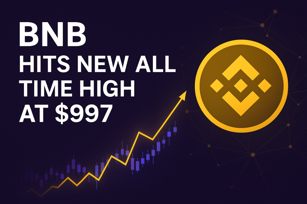 BNB coin new all-time high at $997