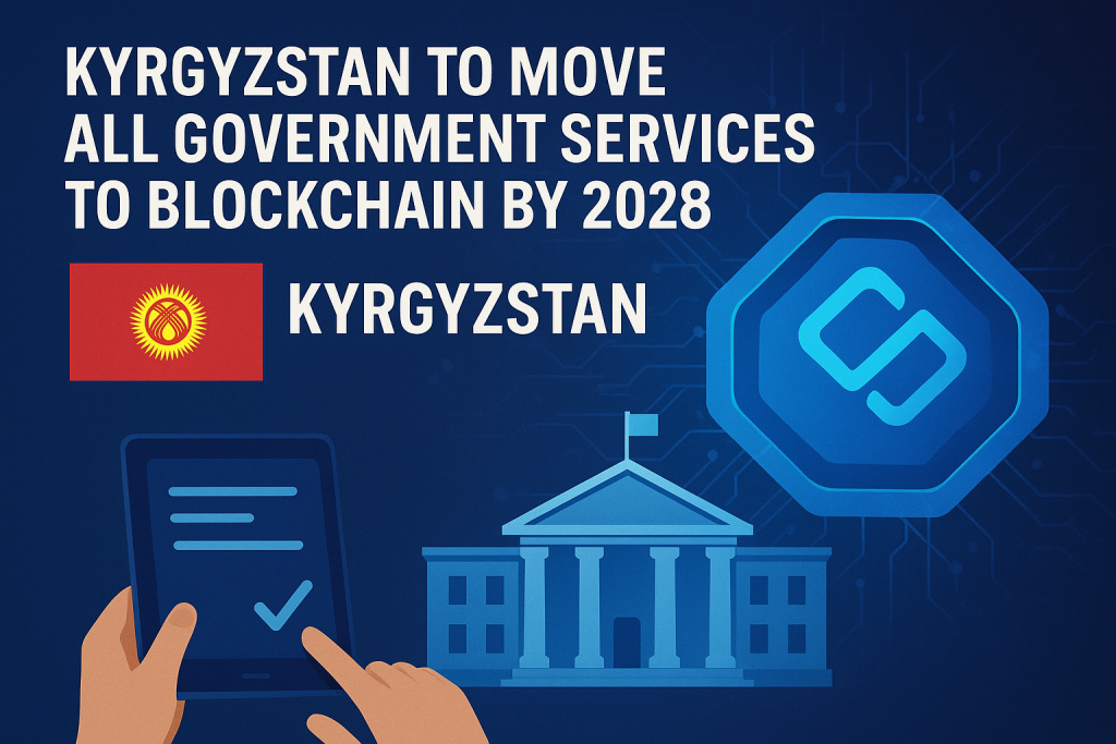 Kyrgyzstan government blockchain digital services illustration