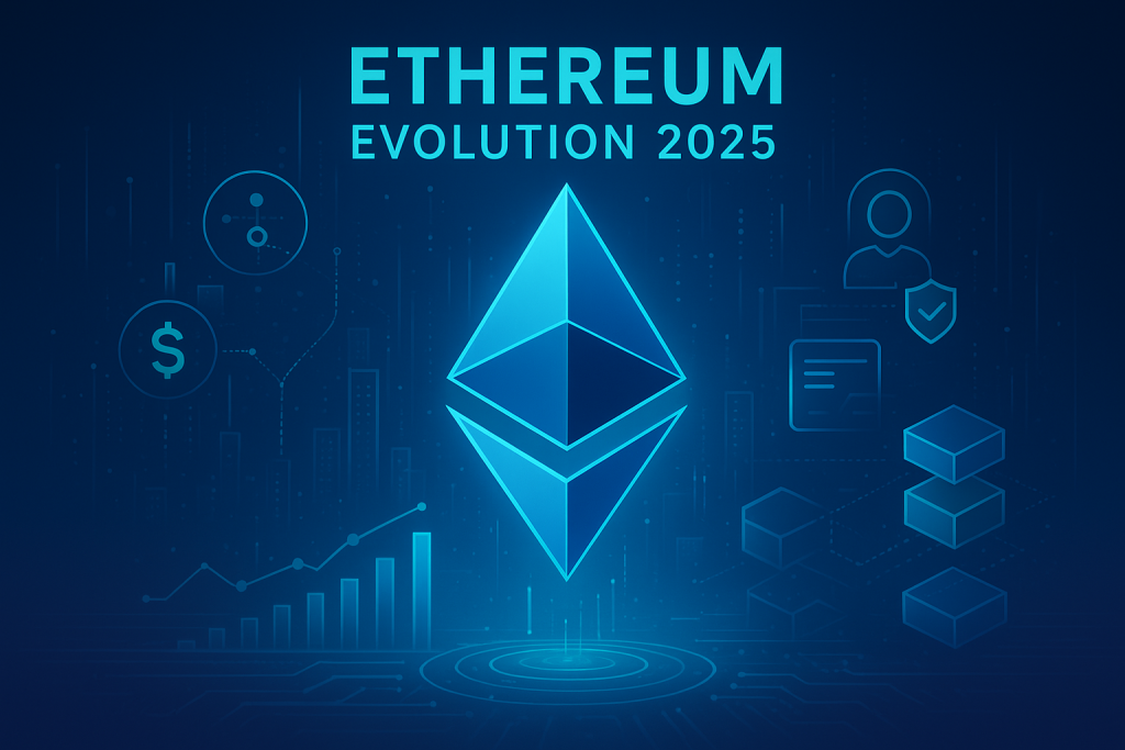 Ethereum blockchain futuristic illustration