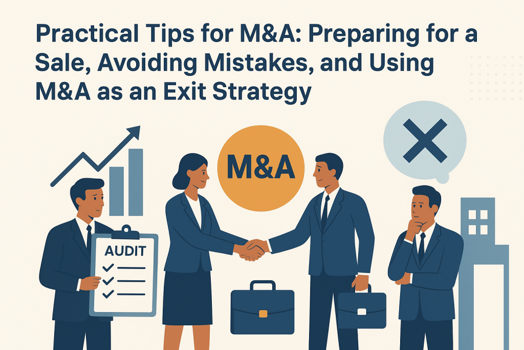 Business professionals discussing M&A strategy