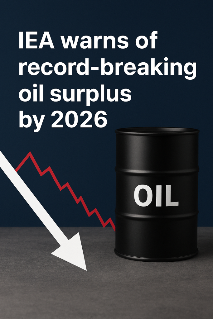 IEA report shows forecast of record global oil surplus in 2026 with falling demand growth