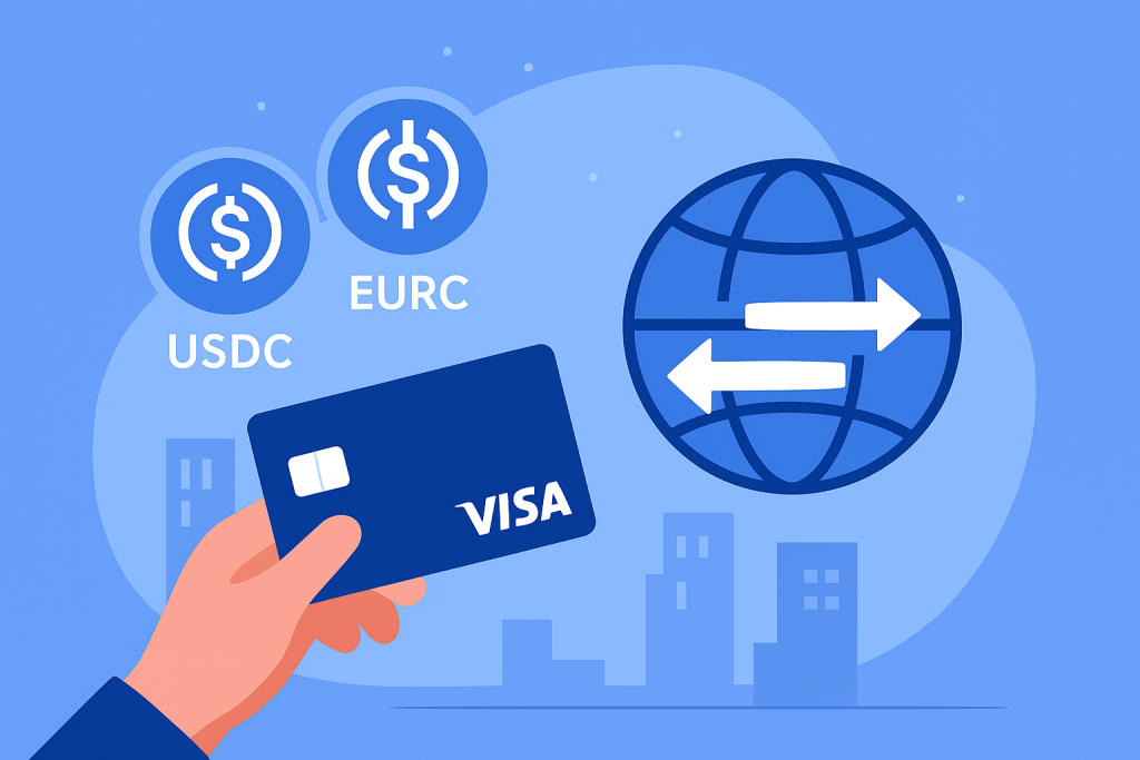 Visa Begins Testing Instant Cross-Border Transfers in USDC and EURC Modern SEC and CFTC collaboration illustration