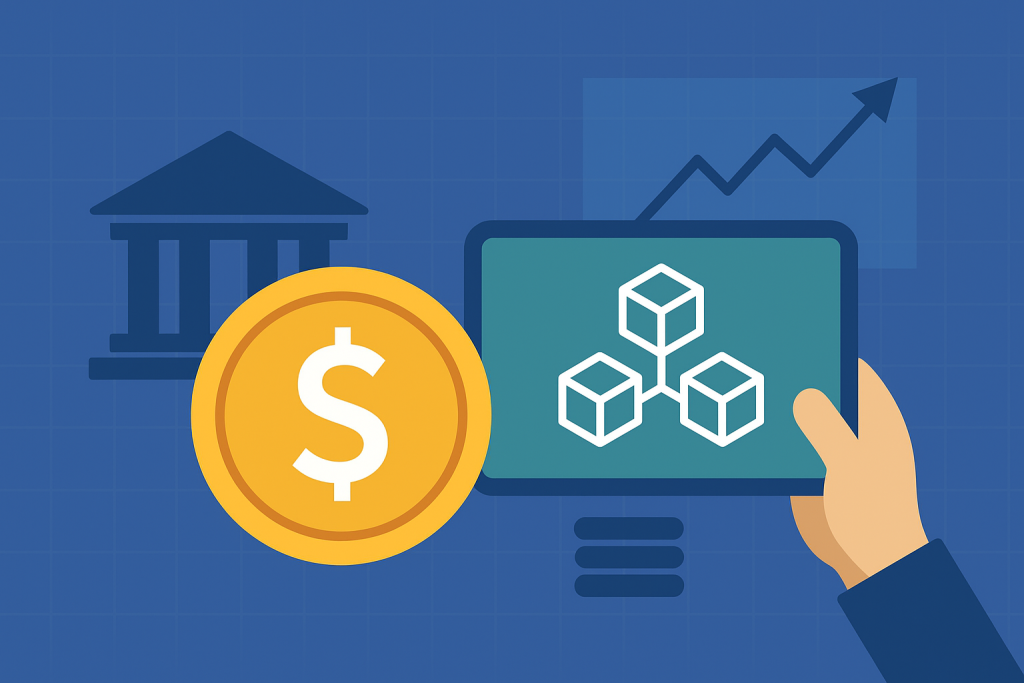 CFTC Announces Initiative to Integrate Stablecoins into Derivatives Markets Illustration of stablecoins integration in derivatives markets with blockchain technology