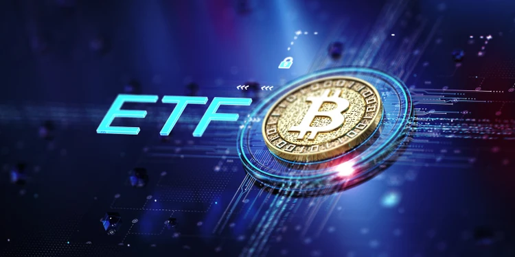 SEC Simplifies Crypto-ETF Approval Process SEC logo with cryptocurrency symbols