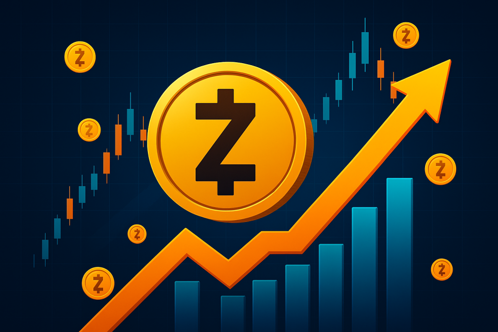 Zcash price surge visual with rising market trend
