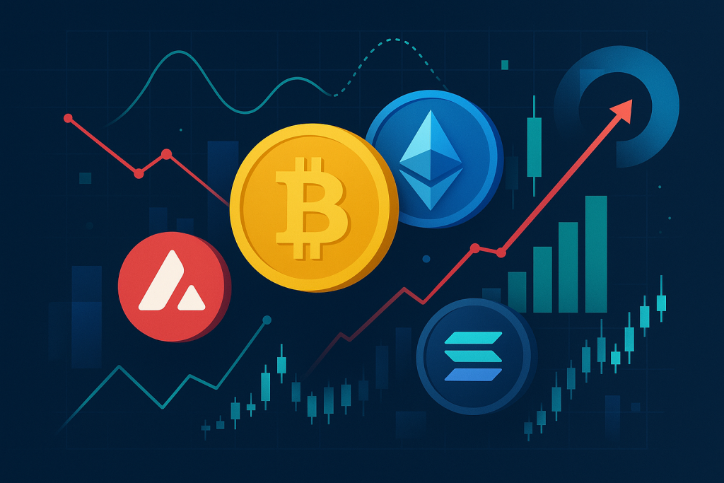 Cryptology Key Analysts Share Bitcoin and Altcoin Forecasts Amid Market Weakness Bitcoin, Ethereum, Solana, and Avalanche market analysis illustration