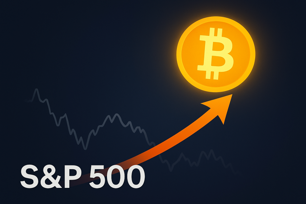 S&P 500 Has Lost 88% Against Bitcoin Since 2020 Bitcoin outperforming S&P 500 digital illustration