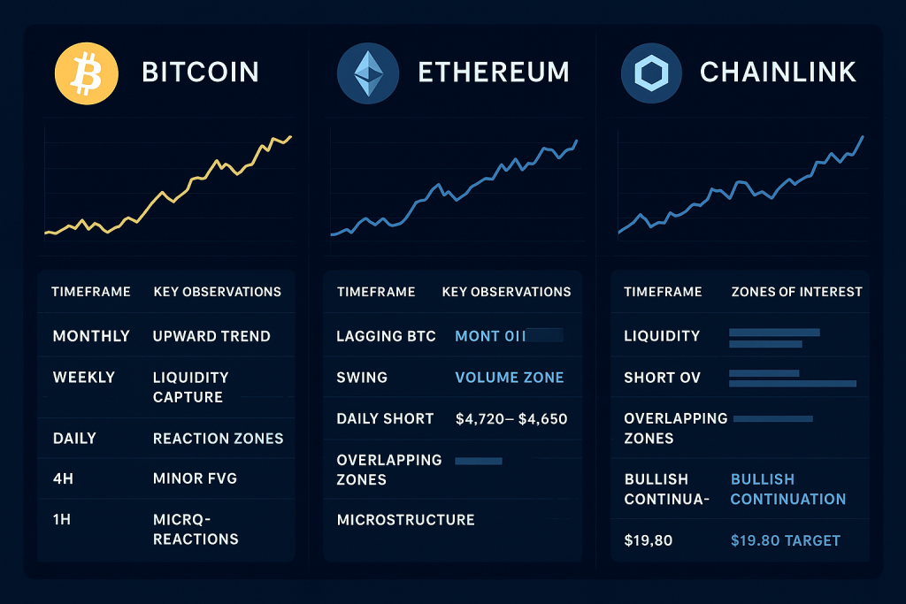 Cryptology Key Experts Forecast Price Movements for Bitcoin and Selected Altcoins BTC, ETH, LINK Technical Analysis October 2025
