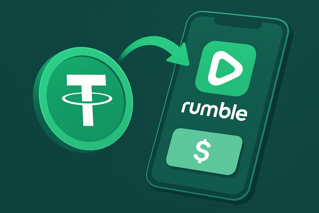Tether Launches USAT Token, Integrates It with Rumble’s Crypto Wallet USAT stablecoin concept integrated with Rumble crypto wallet