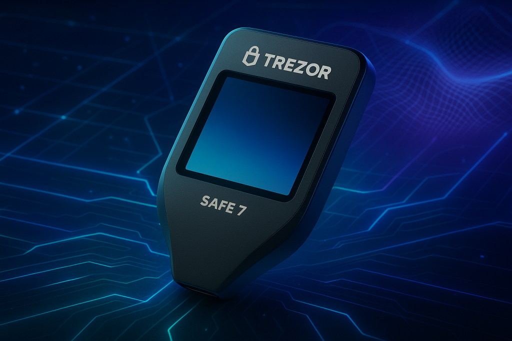Trezor Launches Next-Gen Hardware Wallet Trezor Safe 7 Trezor Safe 7 hardware wallet showcasing advanced security features