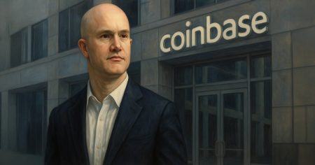 Coinbase CEO discussing U.S. crypto regulation progress at a meeting in Washington, D.C.