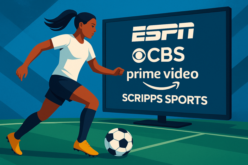 NWSL Secures Major Media Rights Deals, Expanding Global Reach NWSL players celebrating a goal in a modern stadium