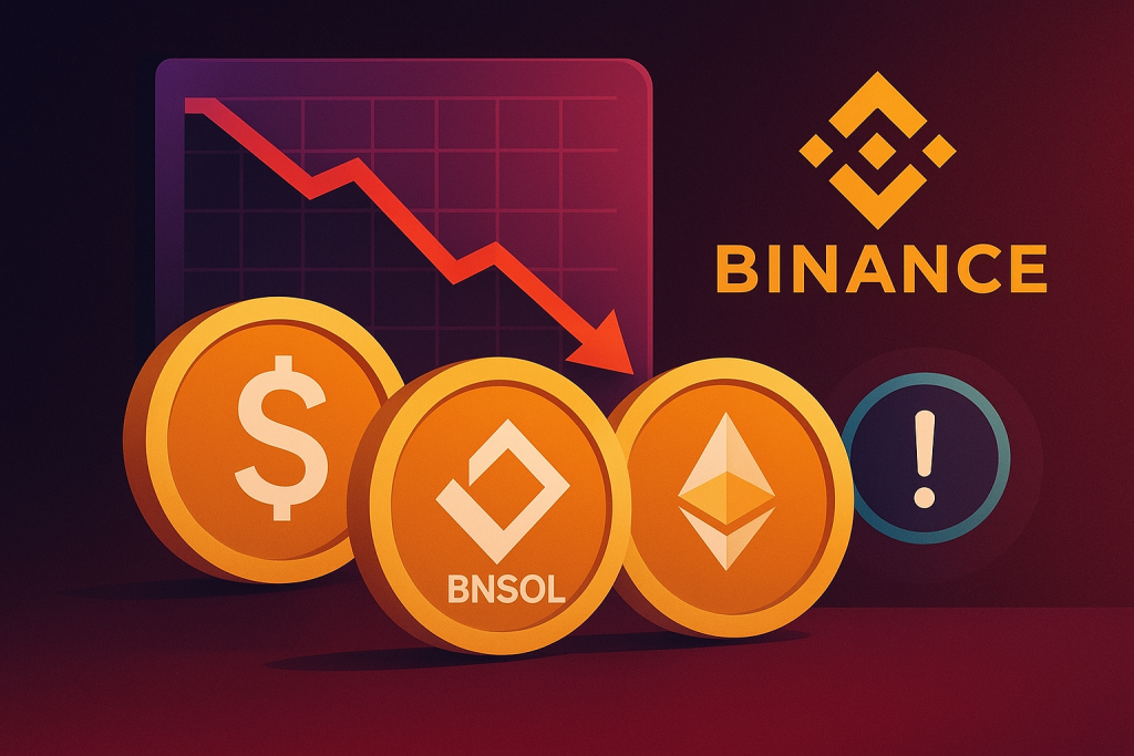 Massive Depeg Hits USDe, BNSOL, and WBETH on Binance Binance stablecoin depeg — USDe, BNSOL, and WBETH prices drop sharply