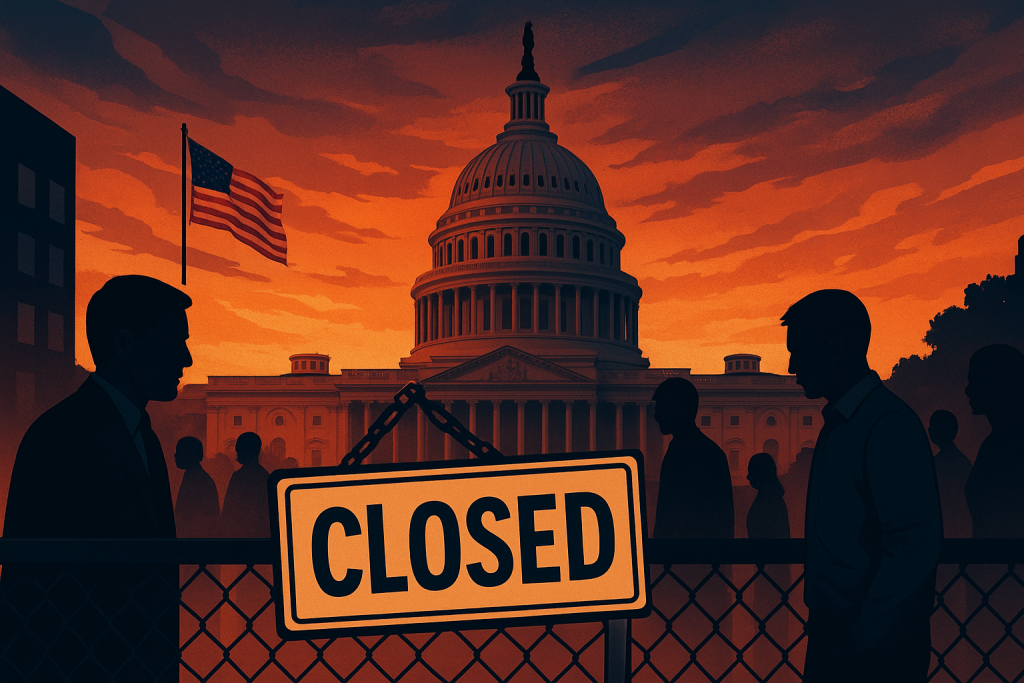 US Government Shutdown Continues Amid Senate Funding Deadlock US Capitol building during government shutdown at sunset