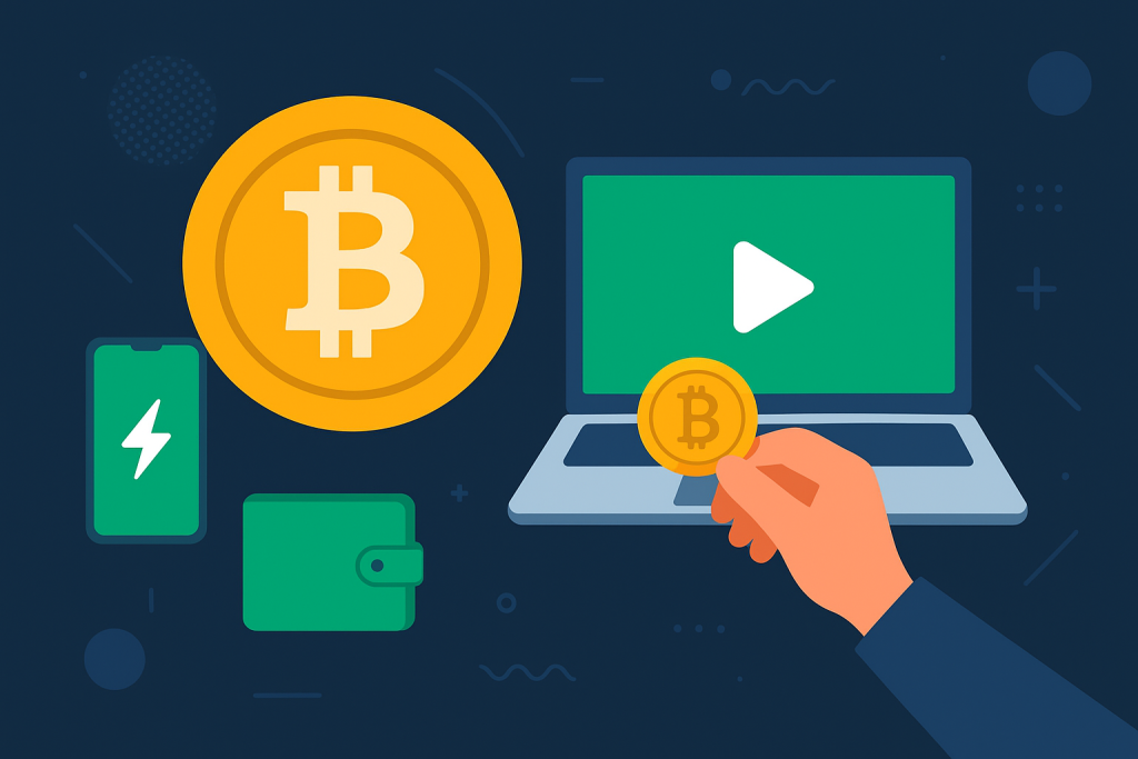 Rumble Launches Bitcoin Tips Feature for Content Creators Rumble users sending Bitcoin tips via digital wallet.