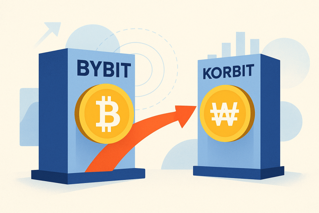 Abstract illustration of two crypto exchanges symbolizing a potential acquisition deal