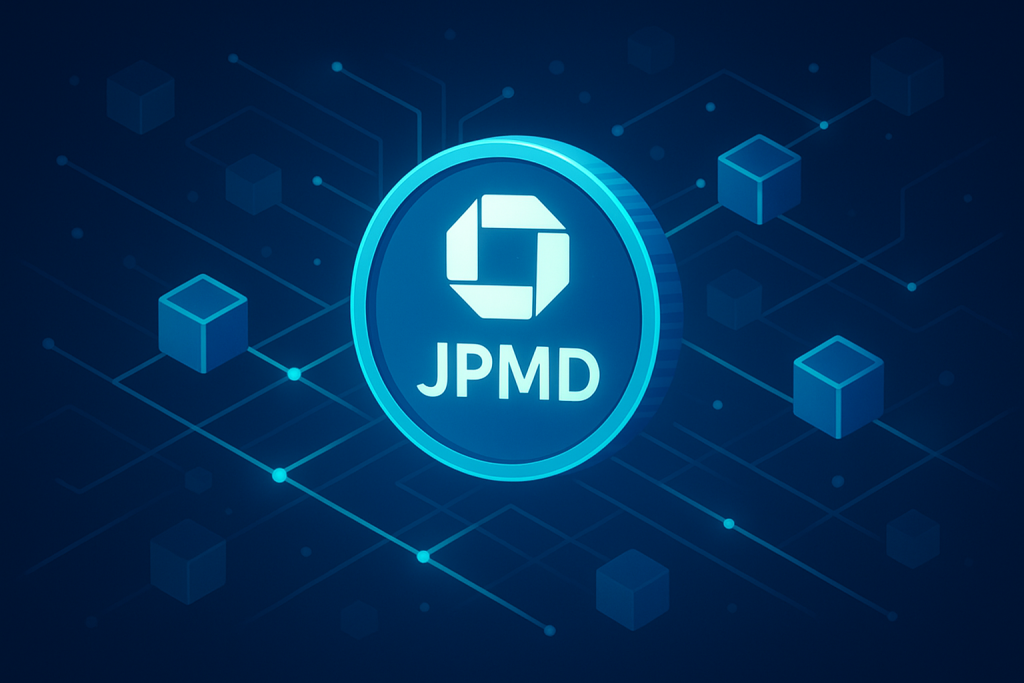 JPMorgan Chase digital deposit token concept on blockchain