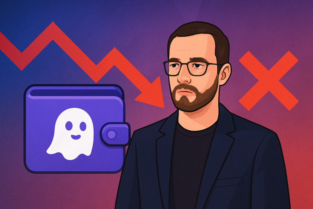 Phantom Wallet Rules Out IPO, No Plans for Native Blockchain Phantom Wallet logo with abstract digital finance background, symbolizing blockchain and crypto investments.