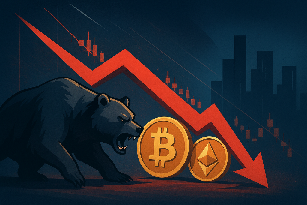 Bitcoin and Ethereum slump during sharp crypto market decline