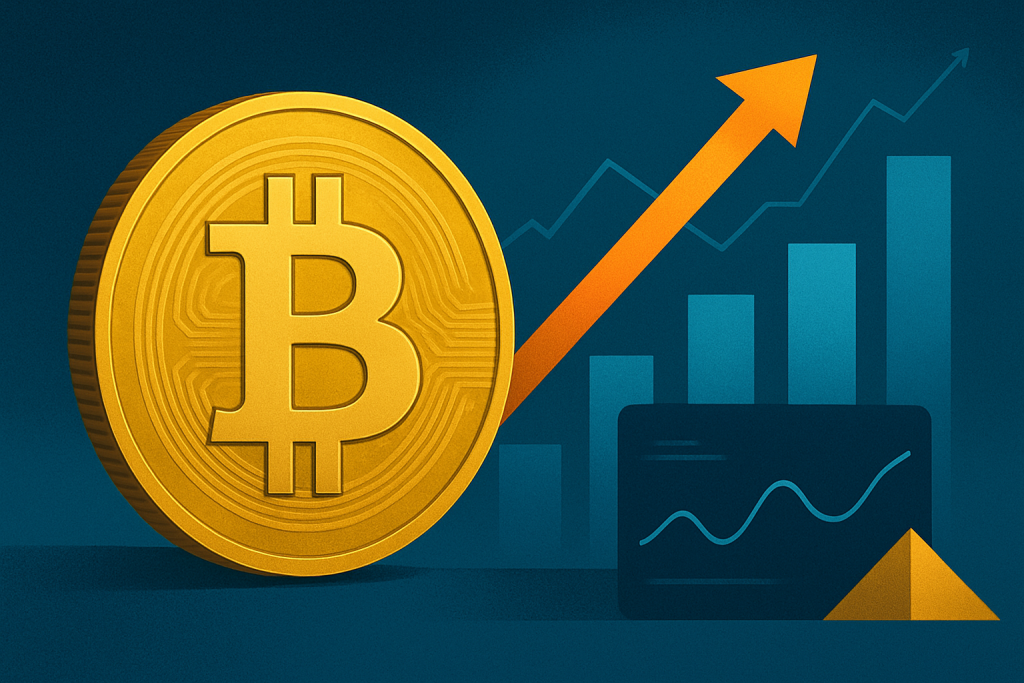 JPMorgan Analysts Predict Bitcoin Could Soar to $170,000 Within a Year Bitcoin growth projection illustration with rising market indicators.