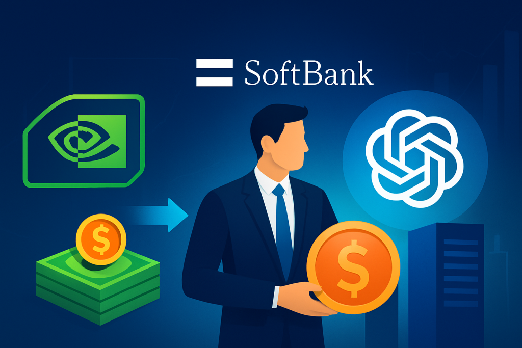 SoftBank selling NVIDIA shares to invest in OpenAI, AI and tech finance concept