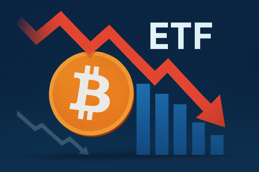 Bitcoin ETF outflows and market decline illustration