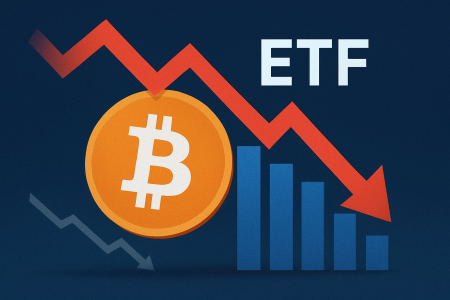 Bitcoin ETF outflows and market decline illustration