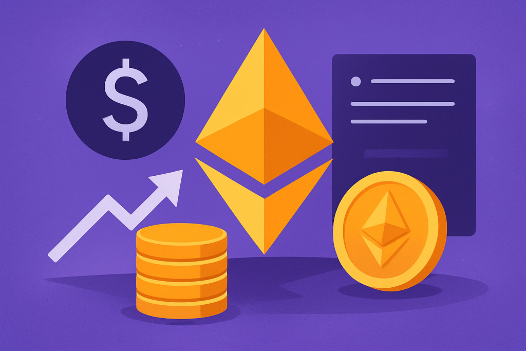 Abstract Ethereum-themed illustration symbolizing a major institutional investment