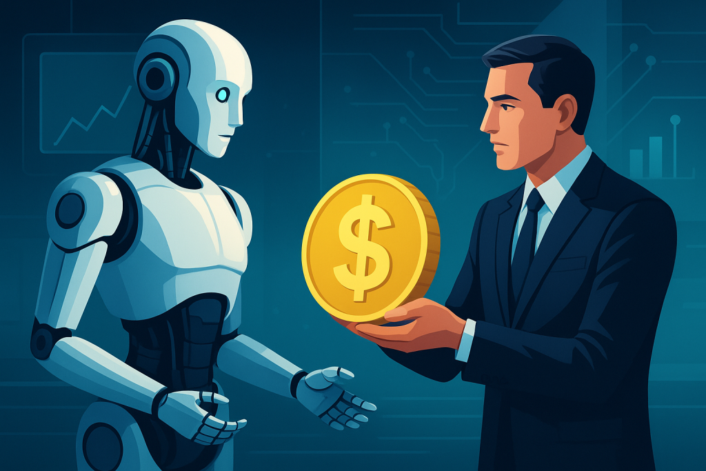 Tether Eyes $1.2B Investment to Power Next-Gen AI Robotics Startup Neura Humanoid robot and investor symbolizing major funding in AI robotics.